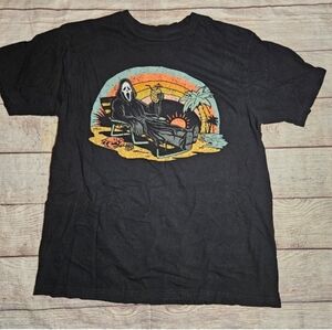 Scream ghost face horror summer vibes graphic tee shirt